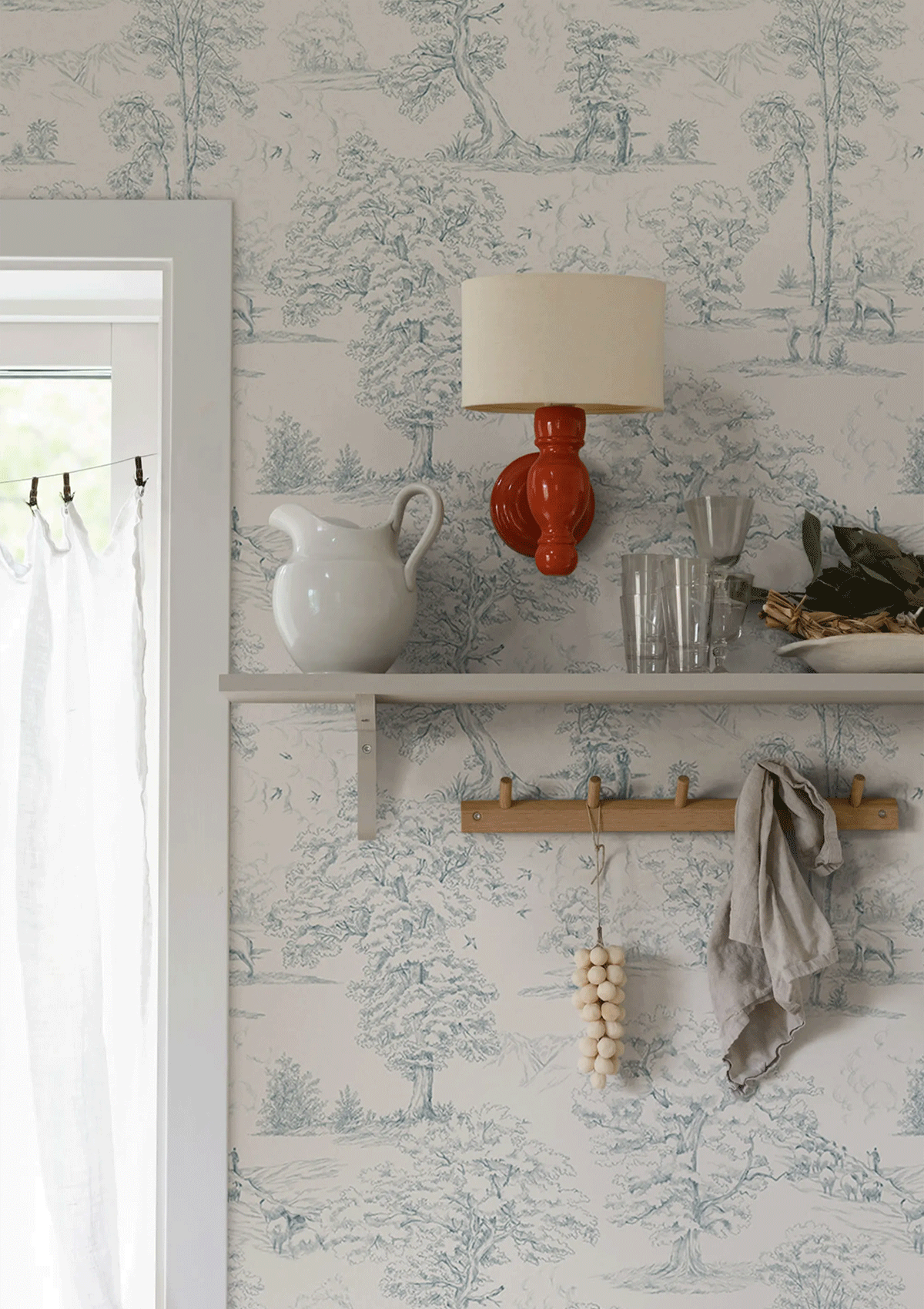 Monfort Wallpaper in Indigo Blue