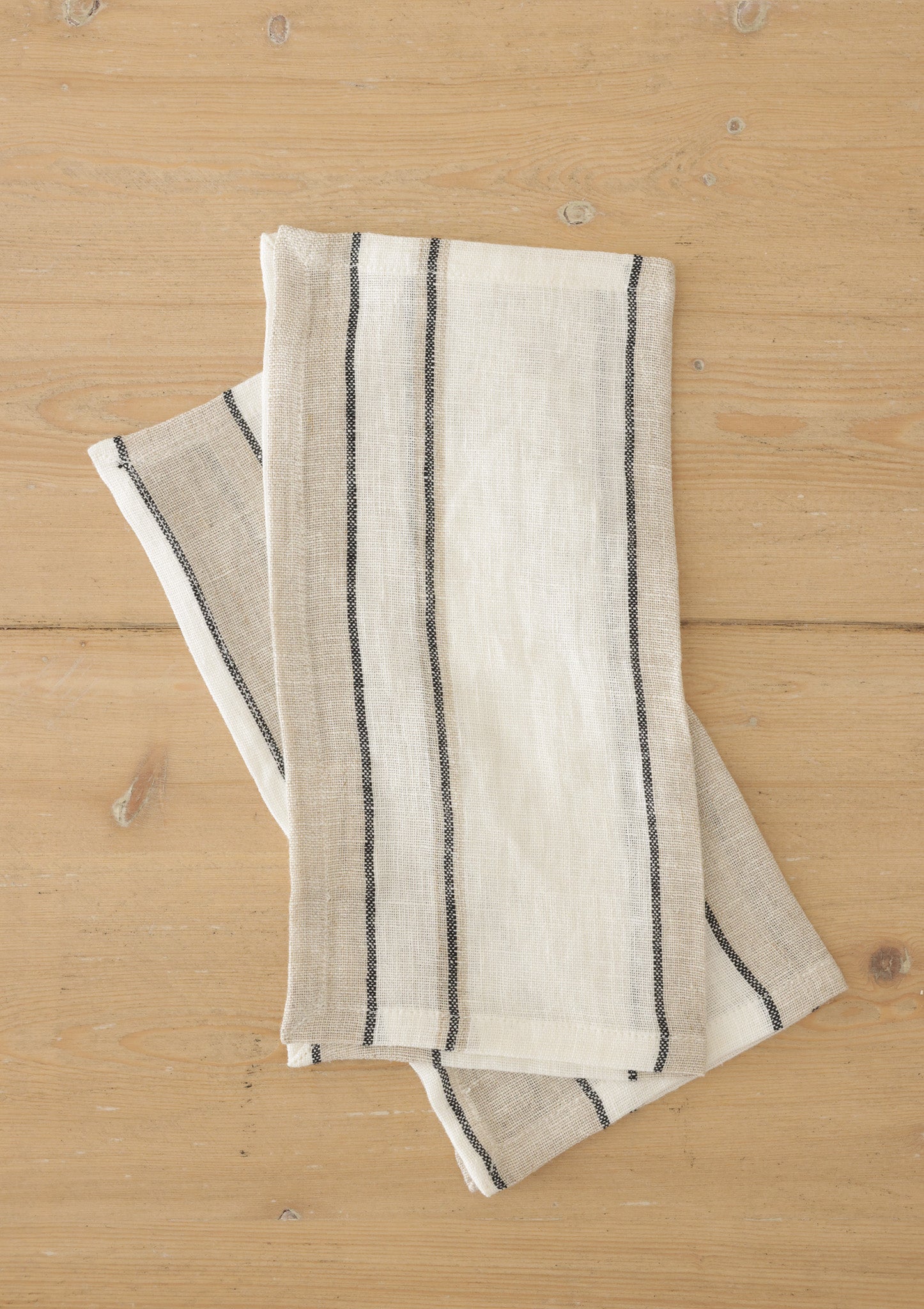 Natural Linen Stripe Napkin Set