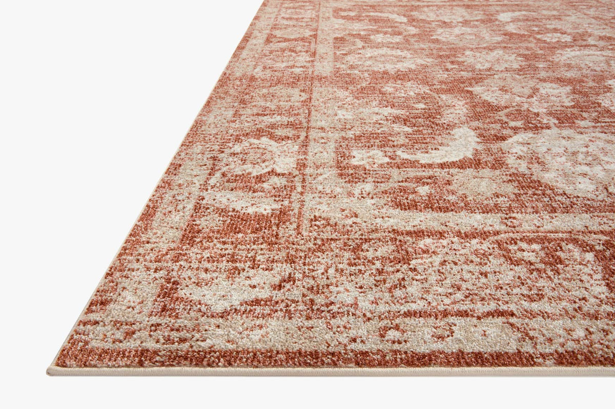 Odette Rust/Ivory Rug – corner detail