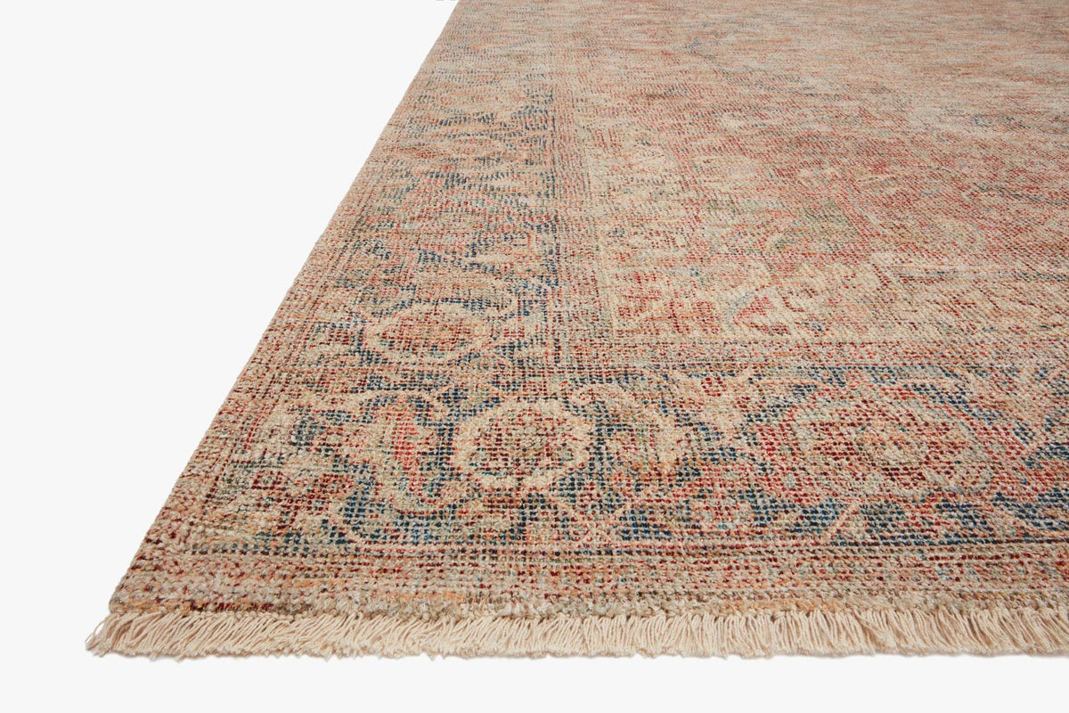 Priya Brick/Navy Rug – corner detail