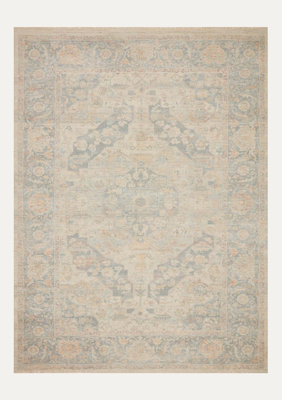Priya Bone/Bluestone Rug