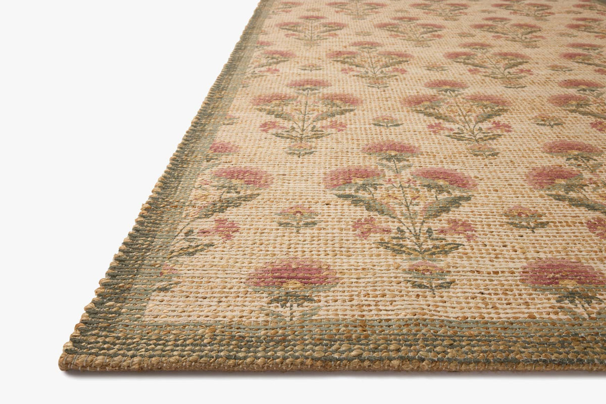 Rue Sage/Blush Rug – corner detail