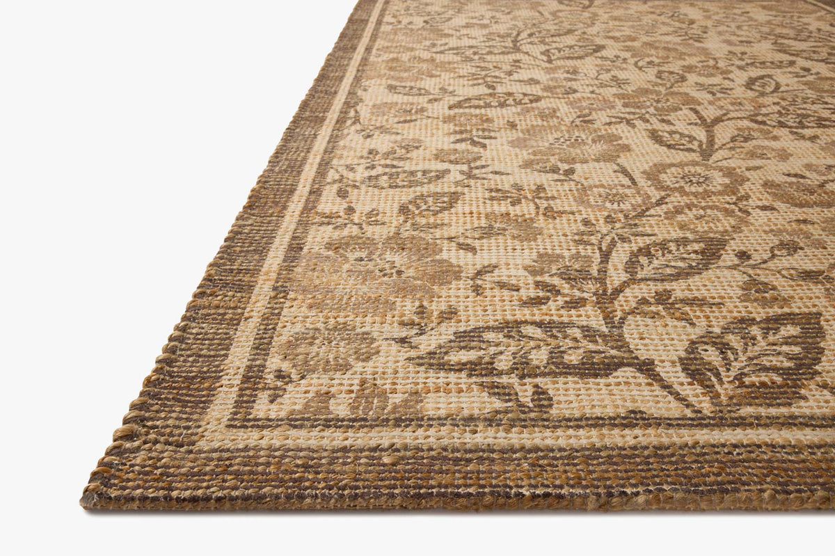 Rue Bark/Mocha Rug – corner detail