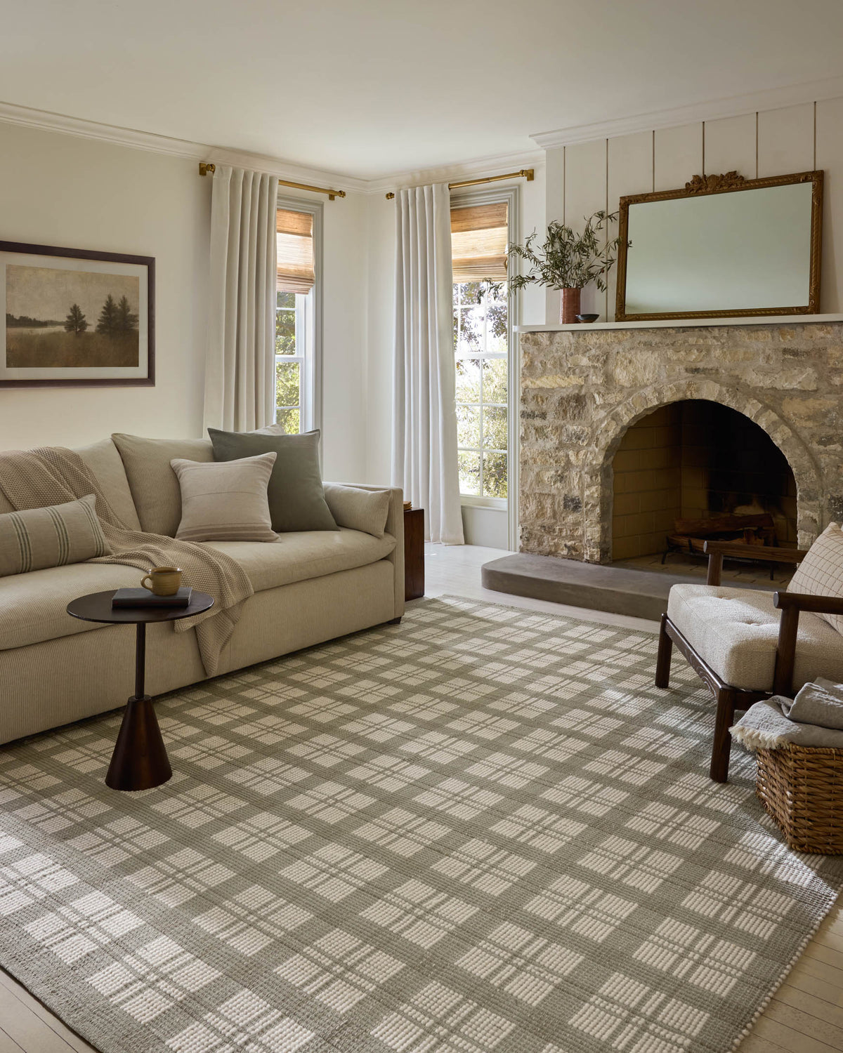 Ryder Sage/Ivory Rug – room scene