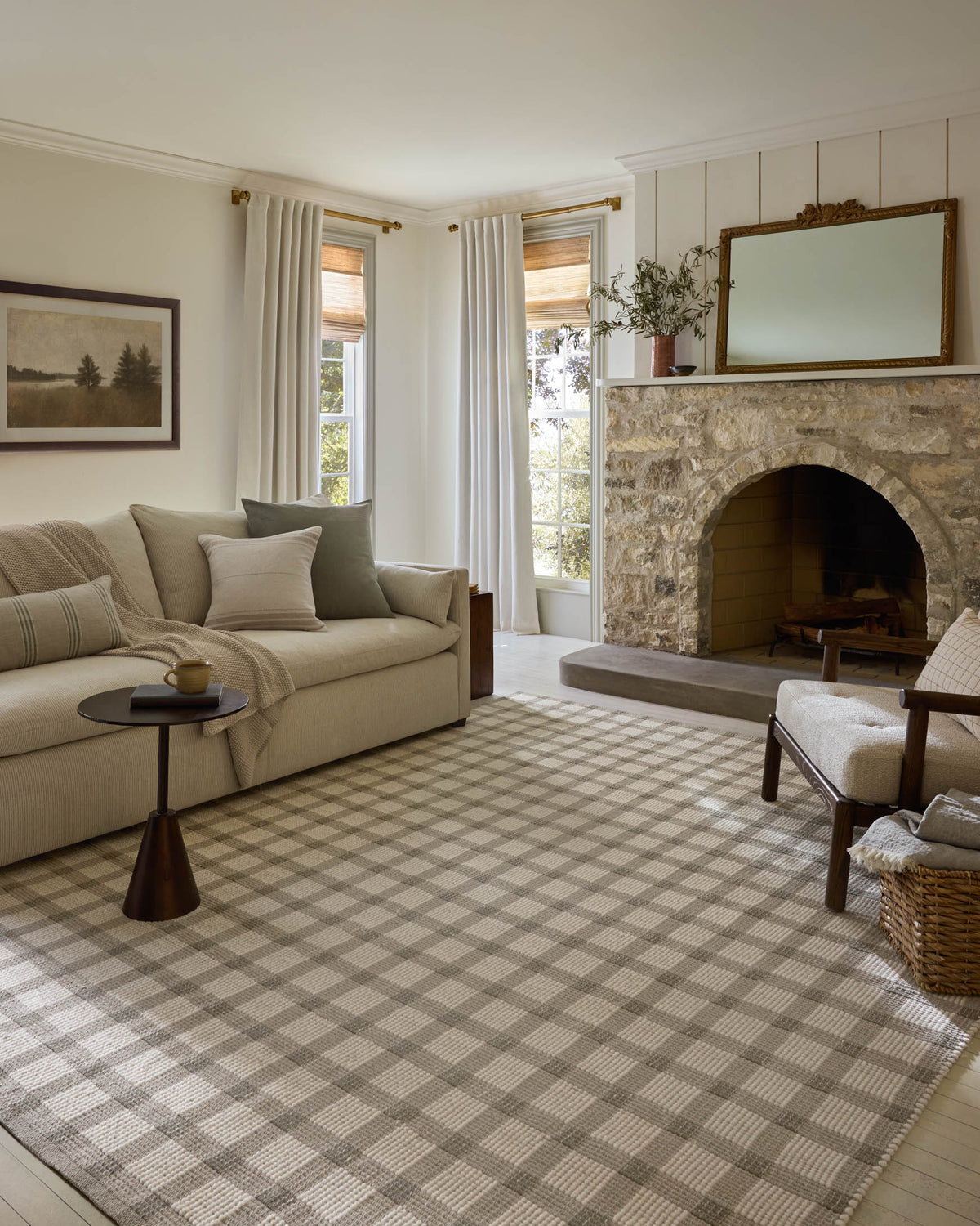 Ryder Stone/Ivory Rug – room scene