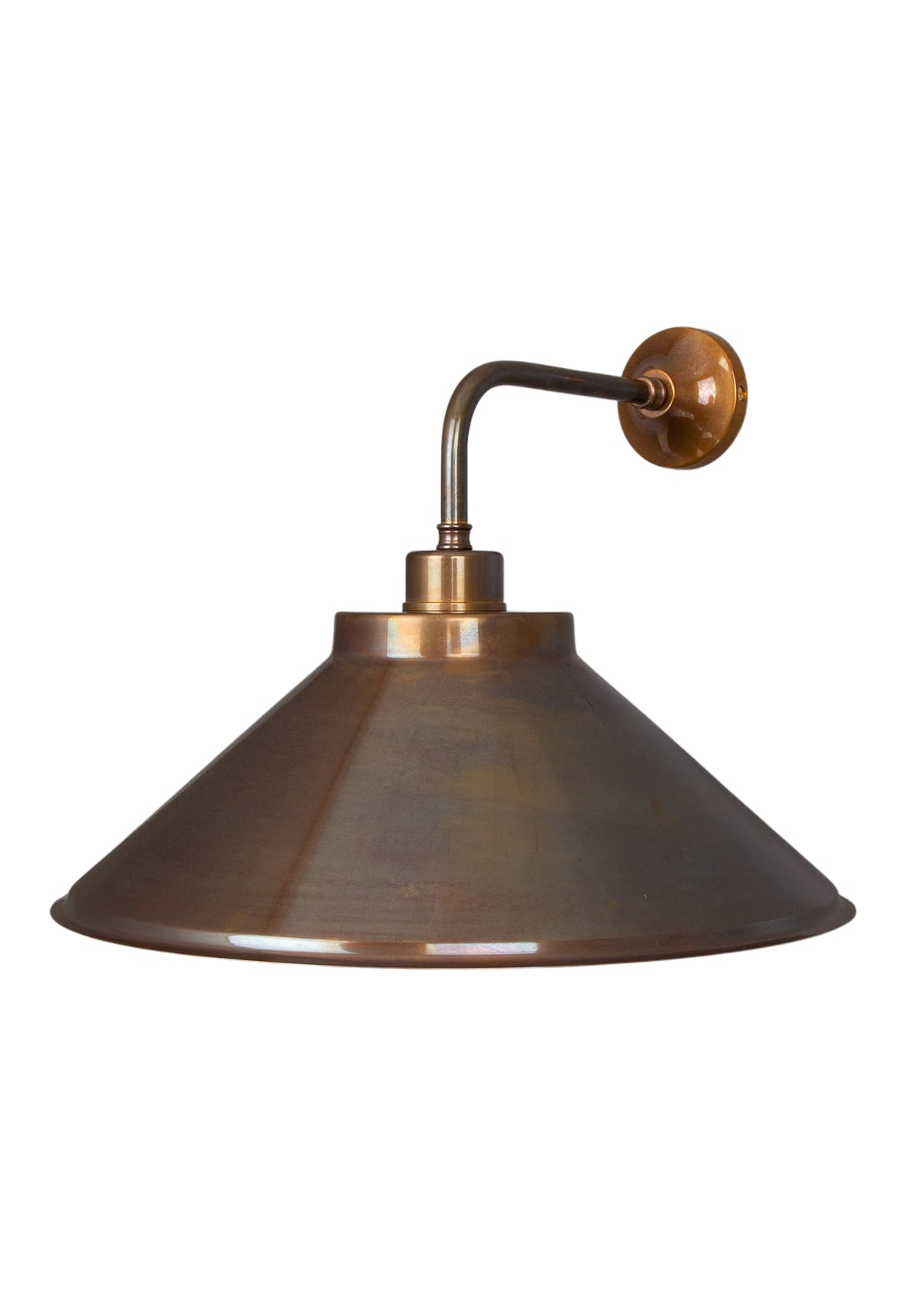 Rio Brass Wall Sconce with Curved Shade – Antique Brass