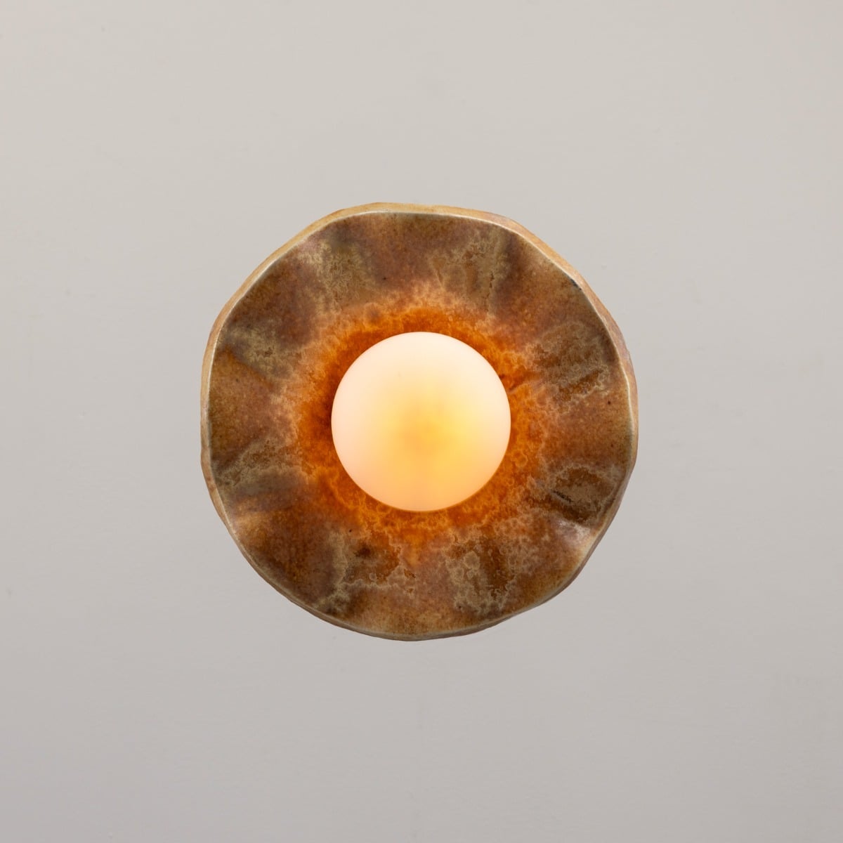 Rivale Pendant Light with Wavy Ceramic Shade, Oatstone