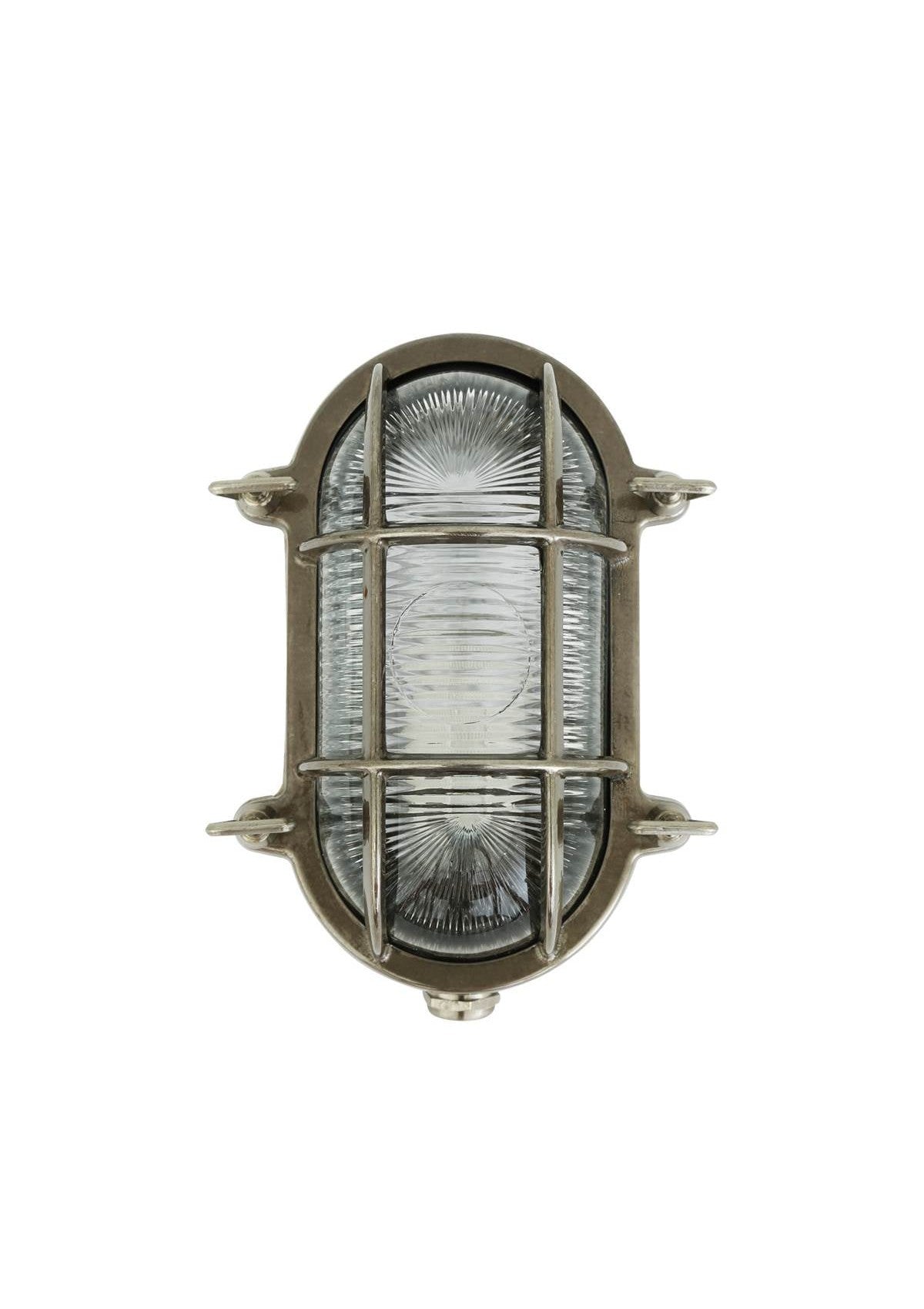 Ruben Small Brass Oval Marine Light – Antique Silver