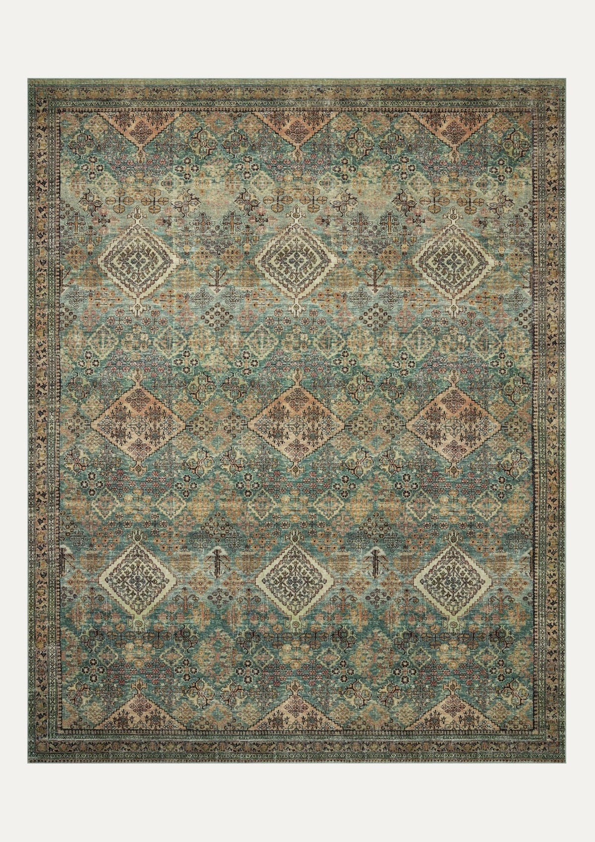 Sinclair Turquoise/Multi Rug | Magnolia Home by Joanna Gaines × Loloi