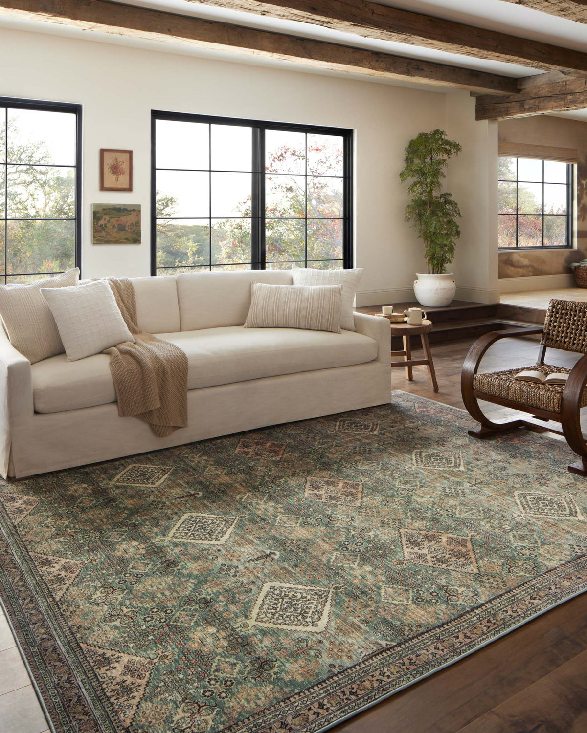 Sinclair Turquoise/Multi Rug – room scene