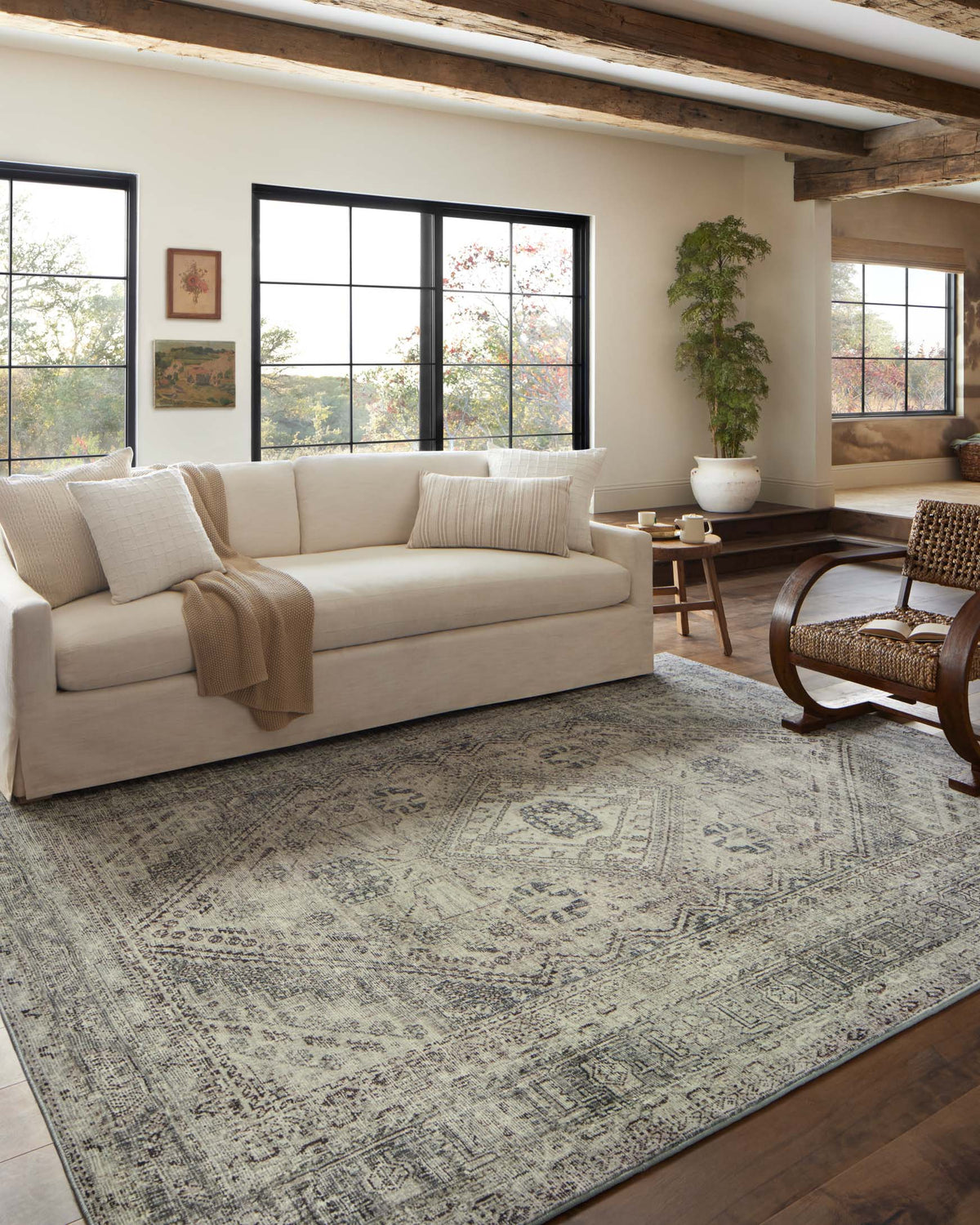 Sinclair Natural/Sage Rug – room scene