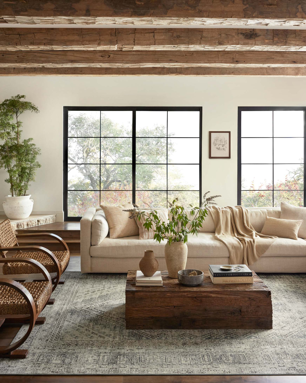 Sinclair Natural/Sage Rug – room scene