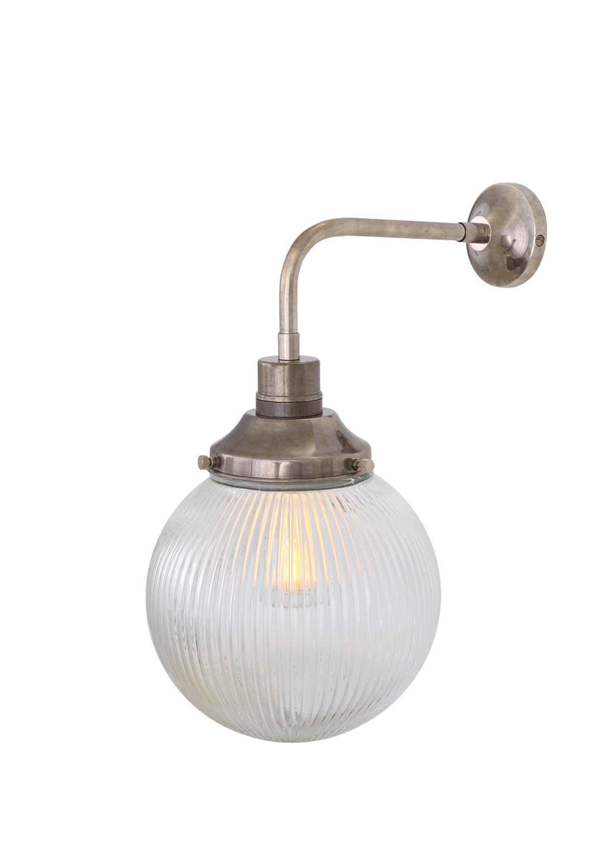 Stanley Small Holophane Glass Globe Wall Sconce