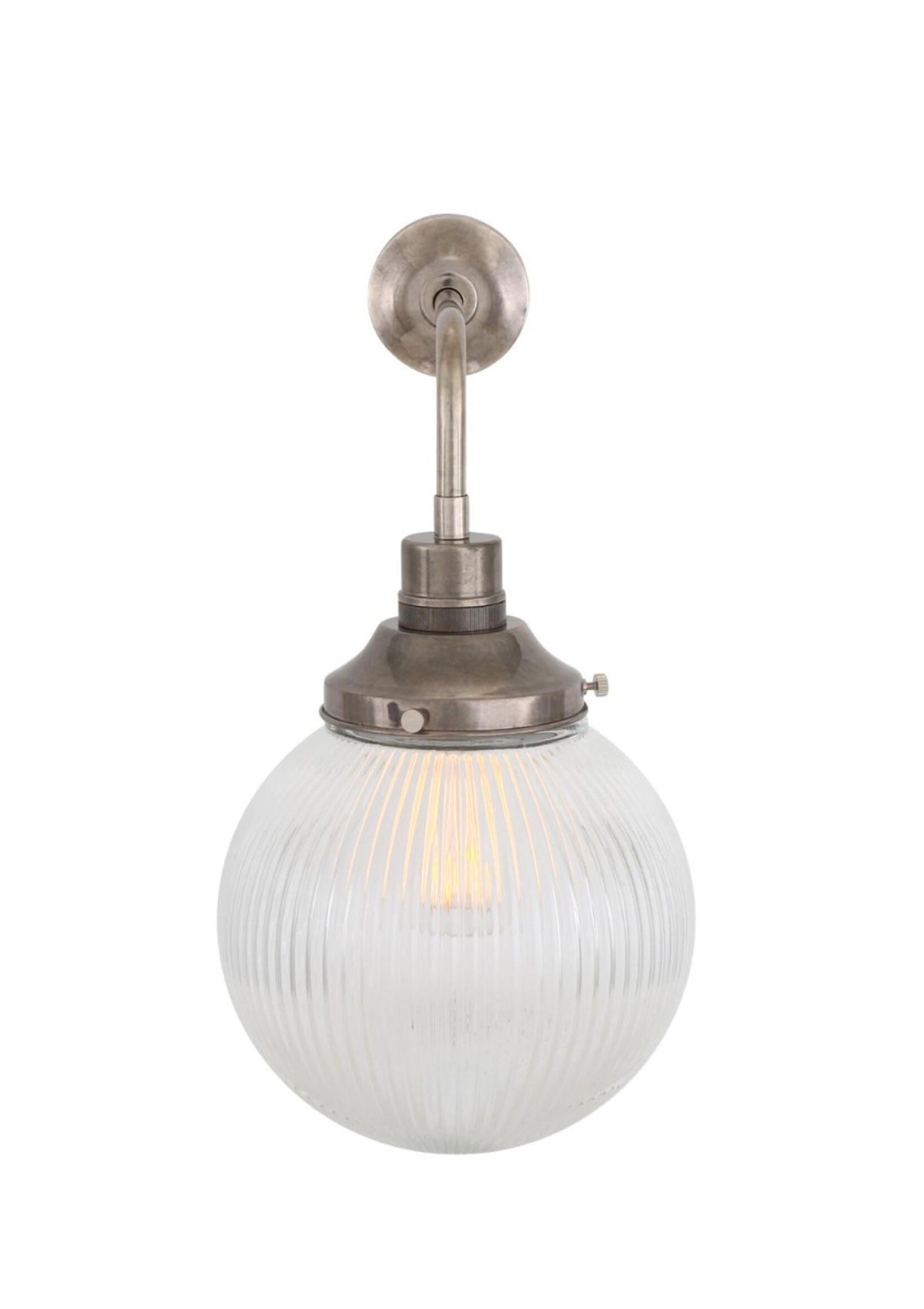 Stanley Small Holophane Glass Globe Wall Sconce