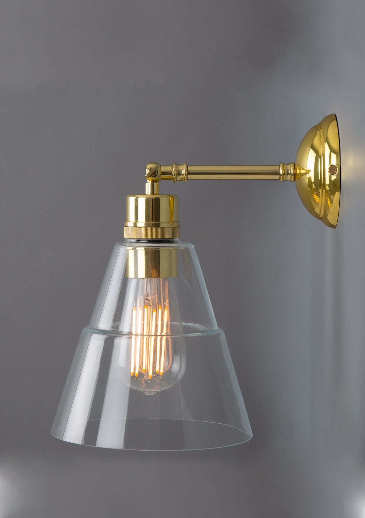 Straff Vintage Clear Glass Cone Wall Sconce