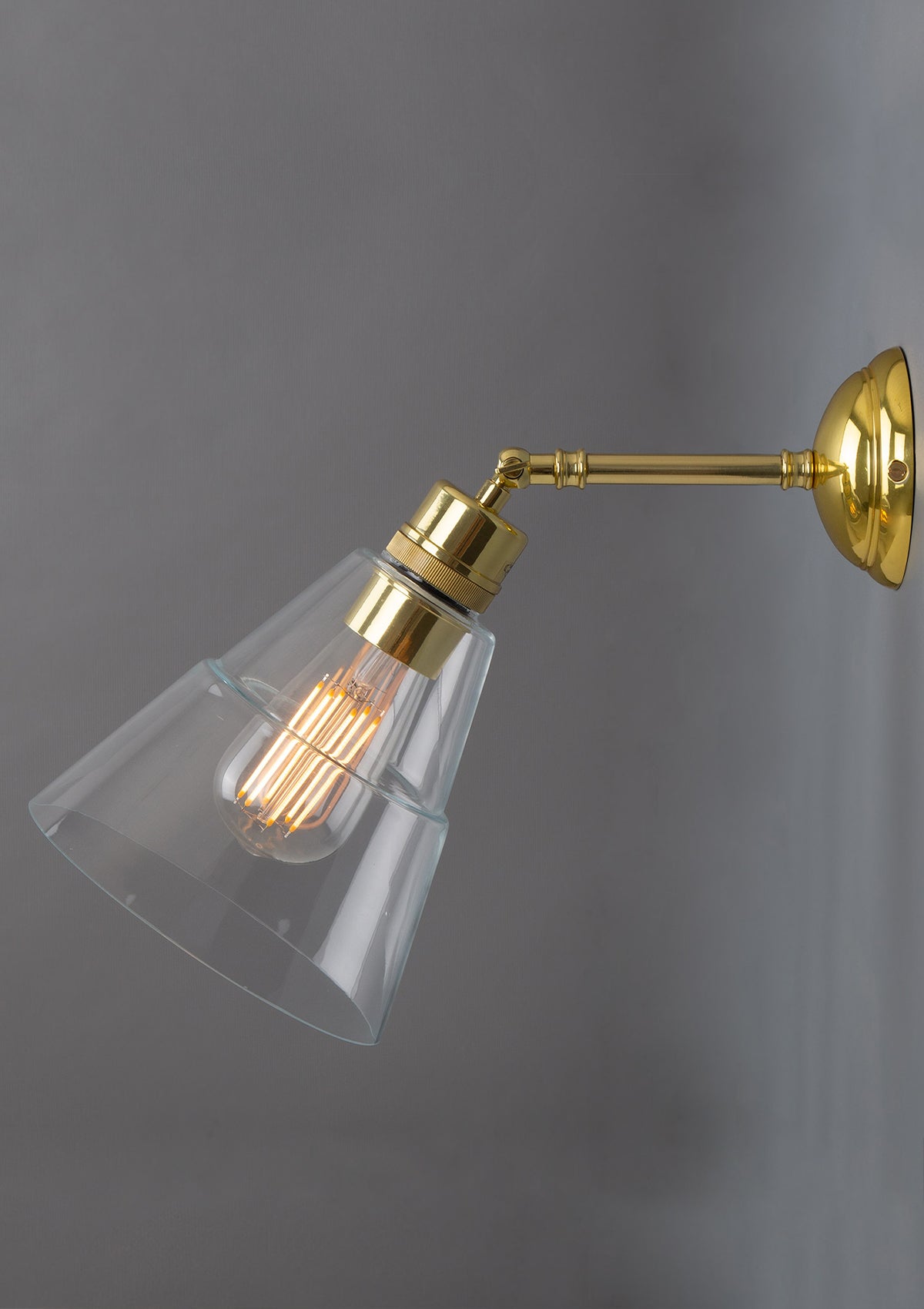 Straff Vintage Clear Glass Cone Wall Sconce