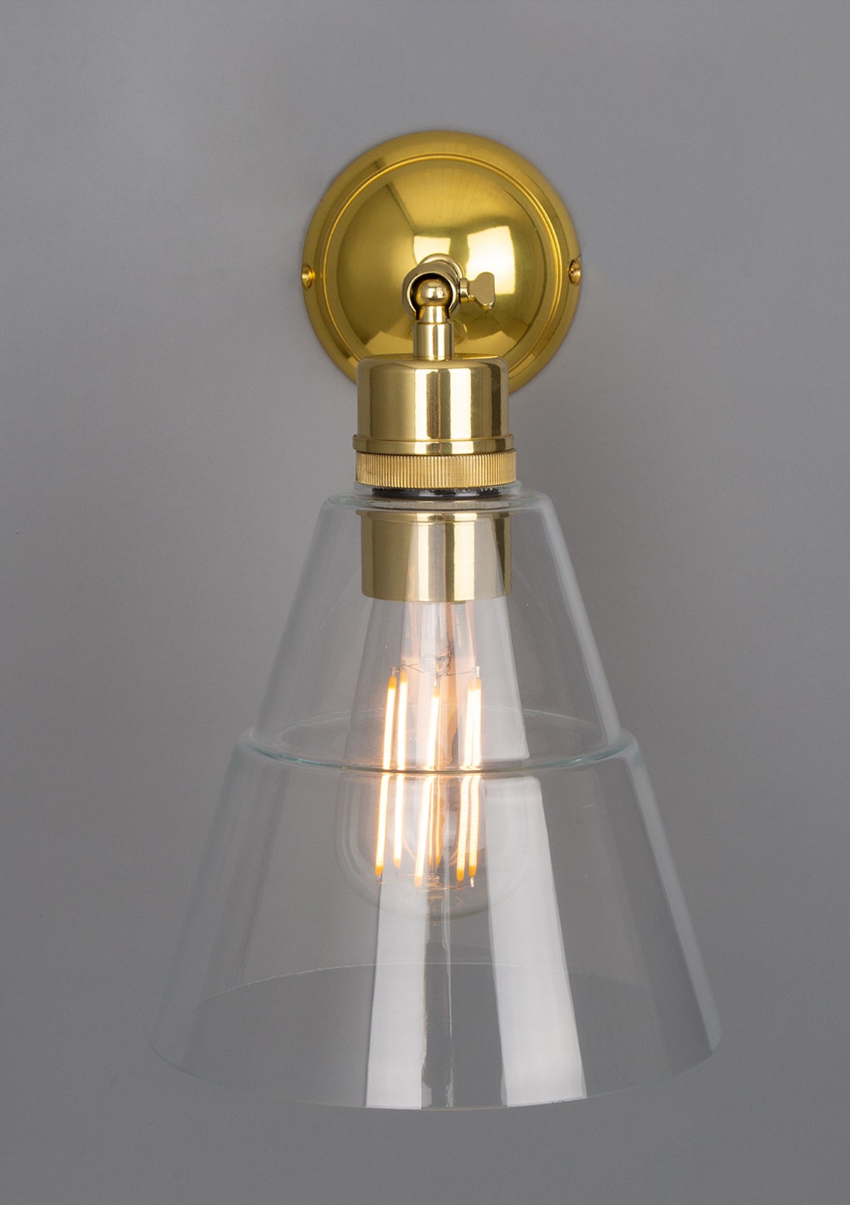 Straff Vintage Clear Glass Cone Wall Sconce