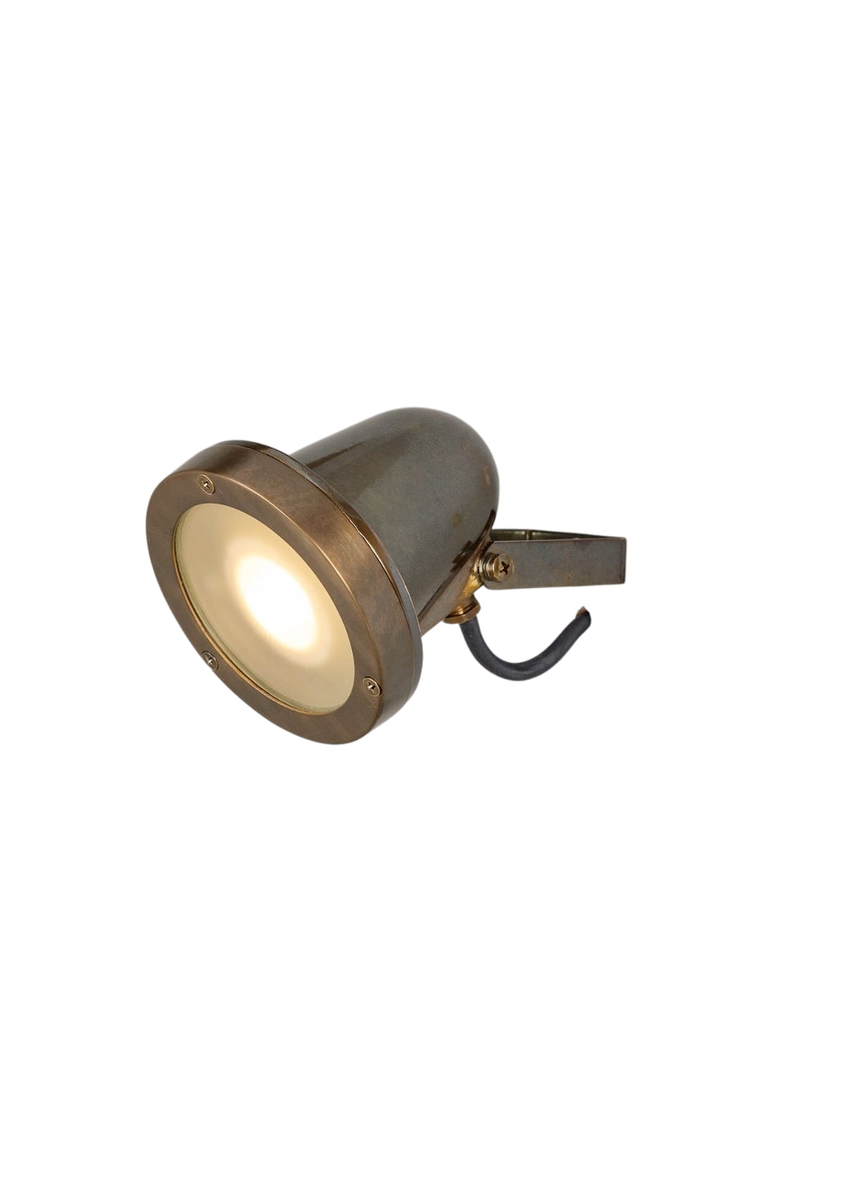 Thames Adjustable Outdoor Brass Spotlight – Antique Brass
