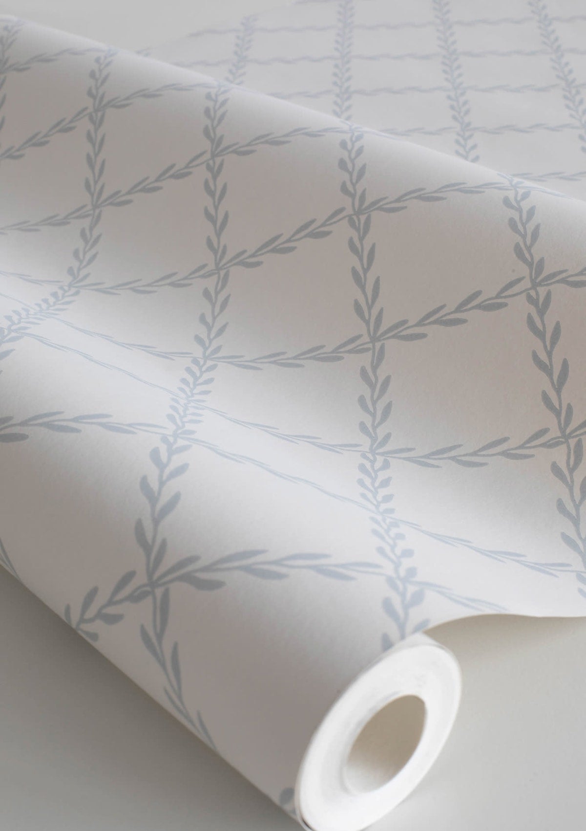 Trellis Wallpaper in Misty Blue