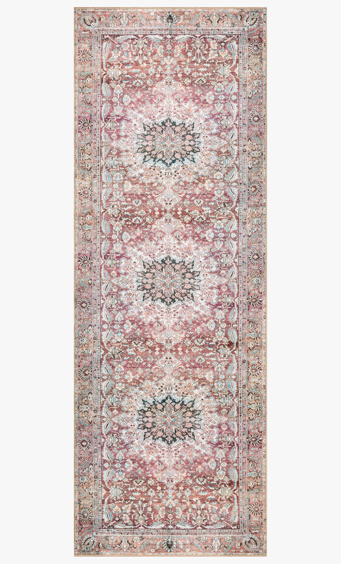 Wynter Tomato/Teal Rug – alternate view