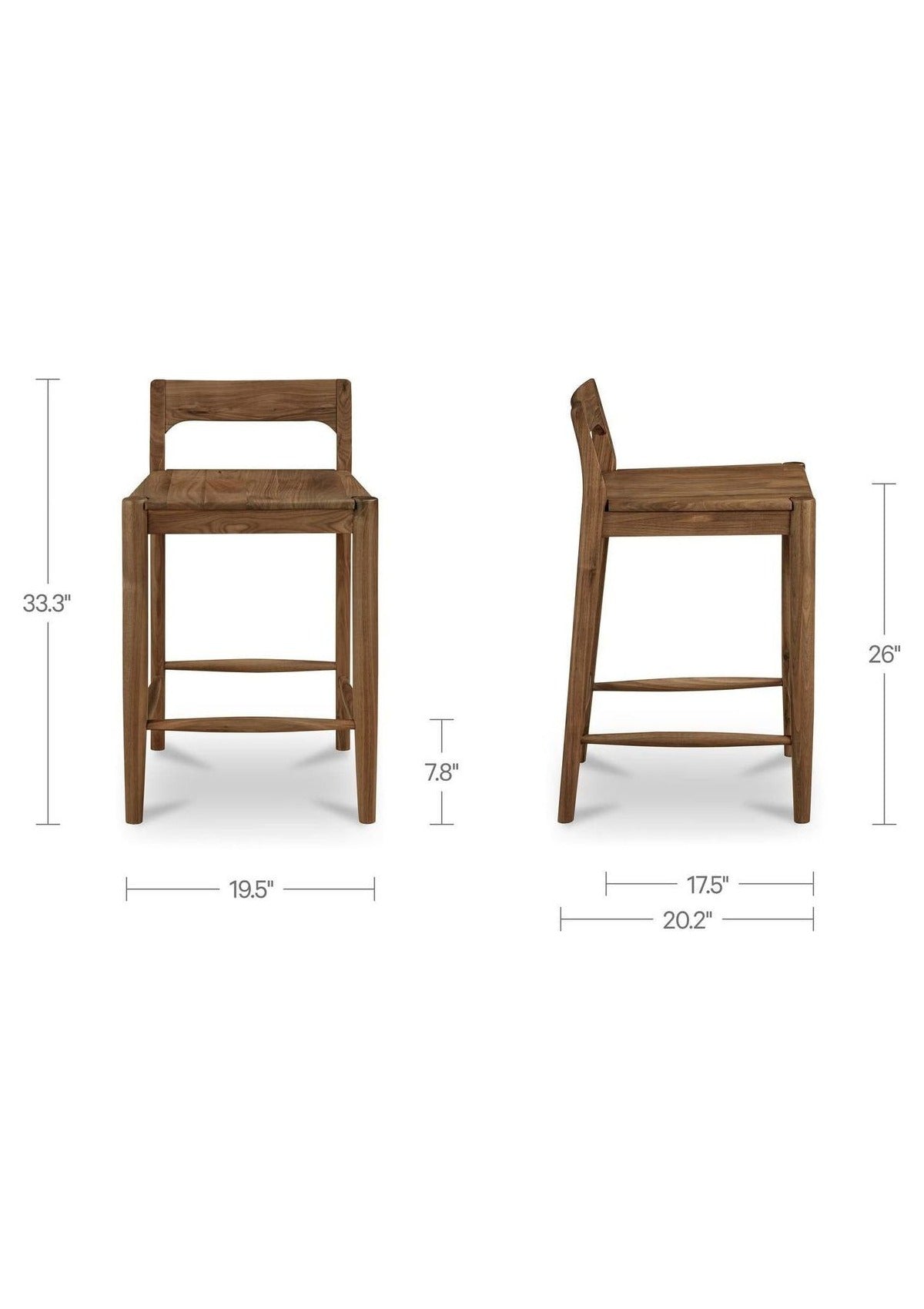 Owing Low Back Counter Stool - Walnut