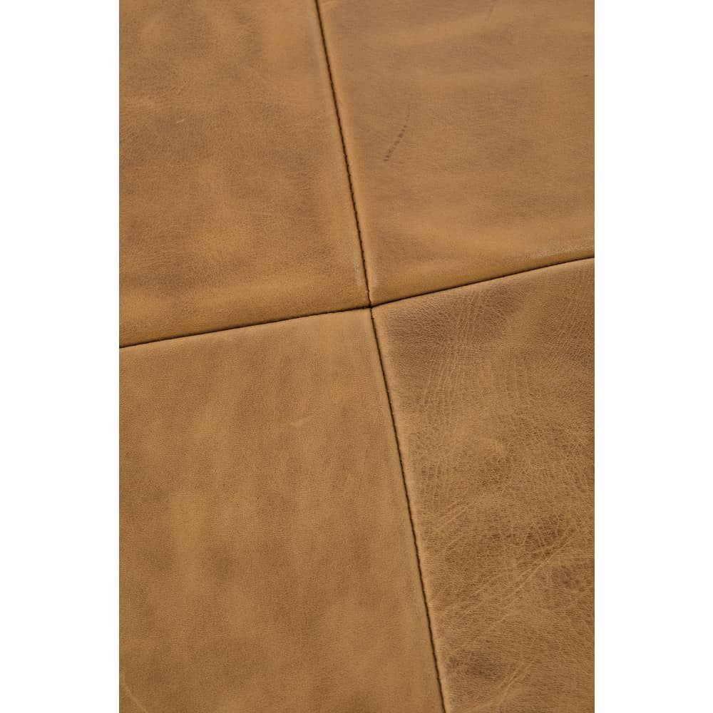 Cyrus 36" Round Leather Storage Ottoman