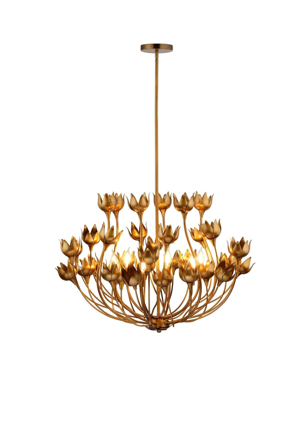 Dogwood Chandelier in Antique Brass