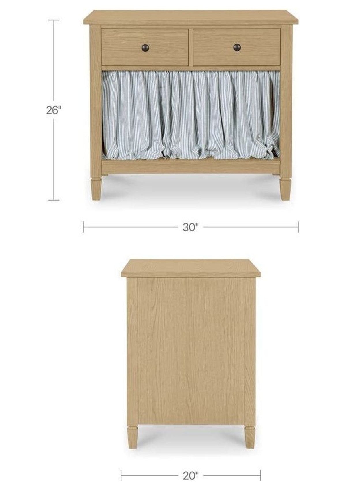 Isabelle Nightstand - Light Blue Stripe