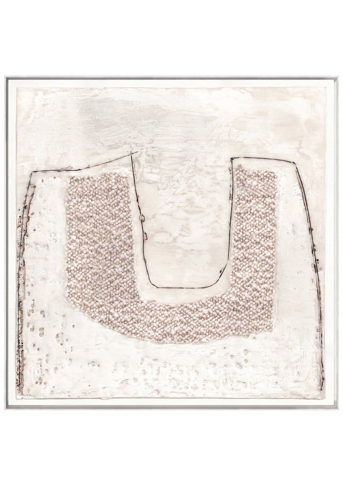Encaustic Neutrals IV – Framed Canvas