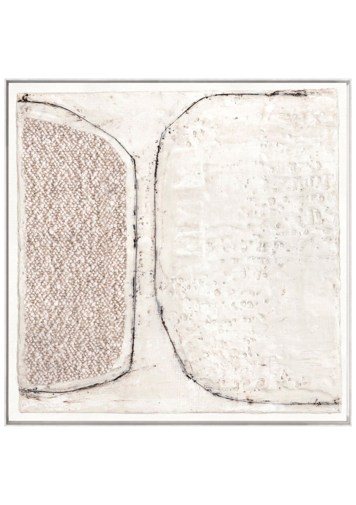 Encaustic Neutrals VI – Framed Canvas