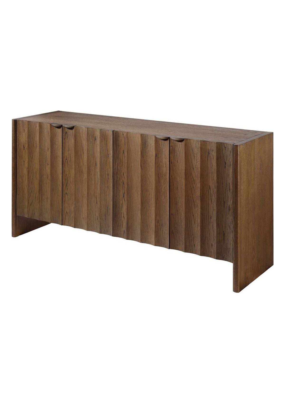 Finley Fluted Four Door Credenza in Brown