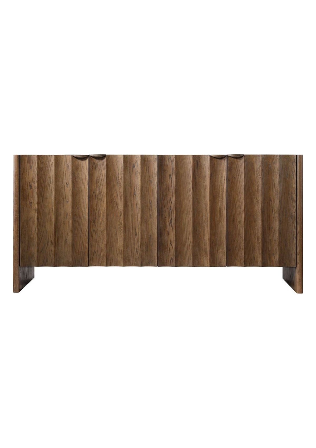 Finley Fluted Four Door Credenza in Brown