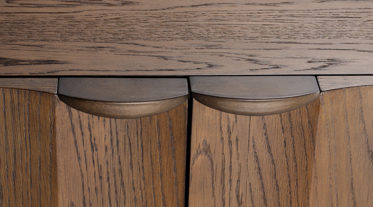 Finley Fluted Four Door Credenza in Brown