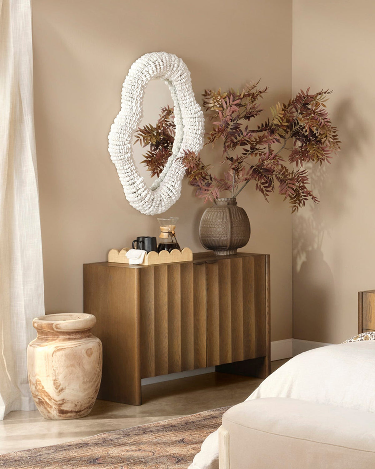 Finley Fluted Two Door Cabinet in Brown