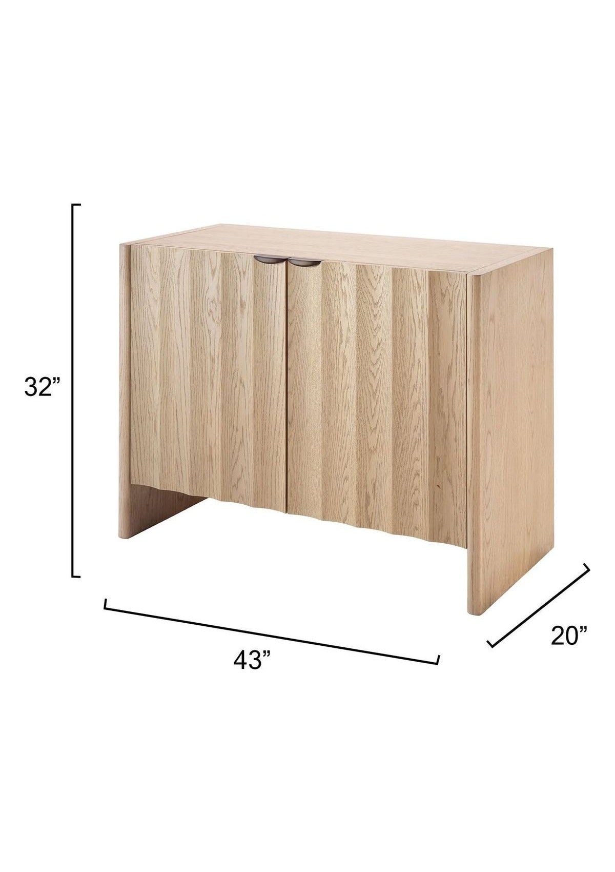 Finley Fluted Two Door Cabinet in Natural