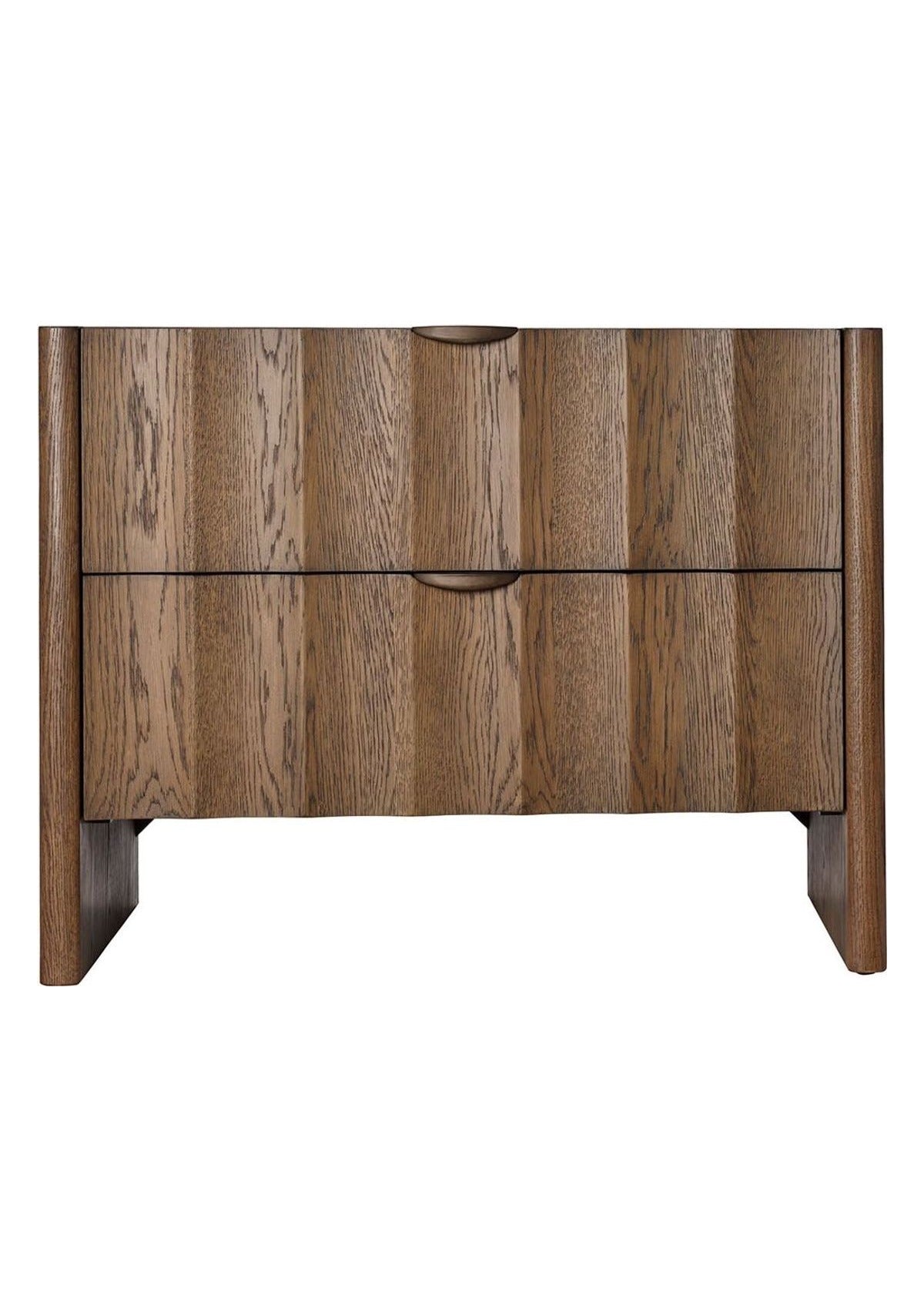 Finley Large Fluted Nightstand in Brown