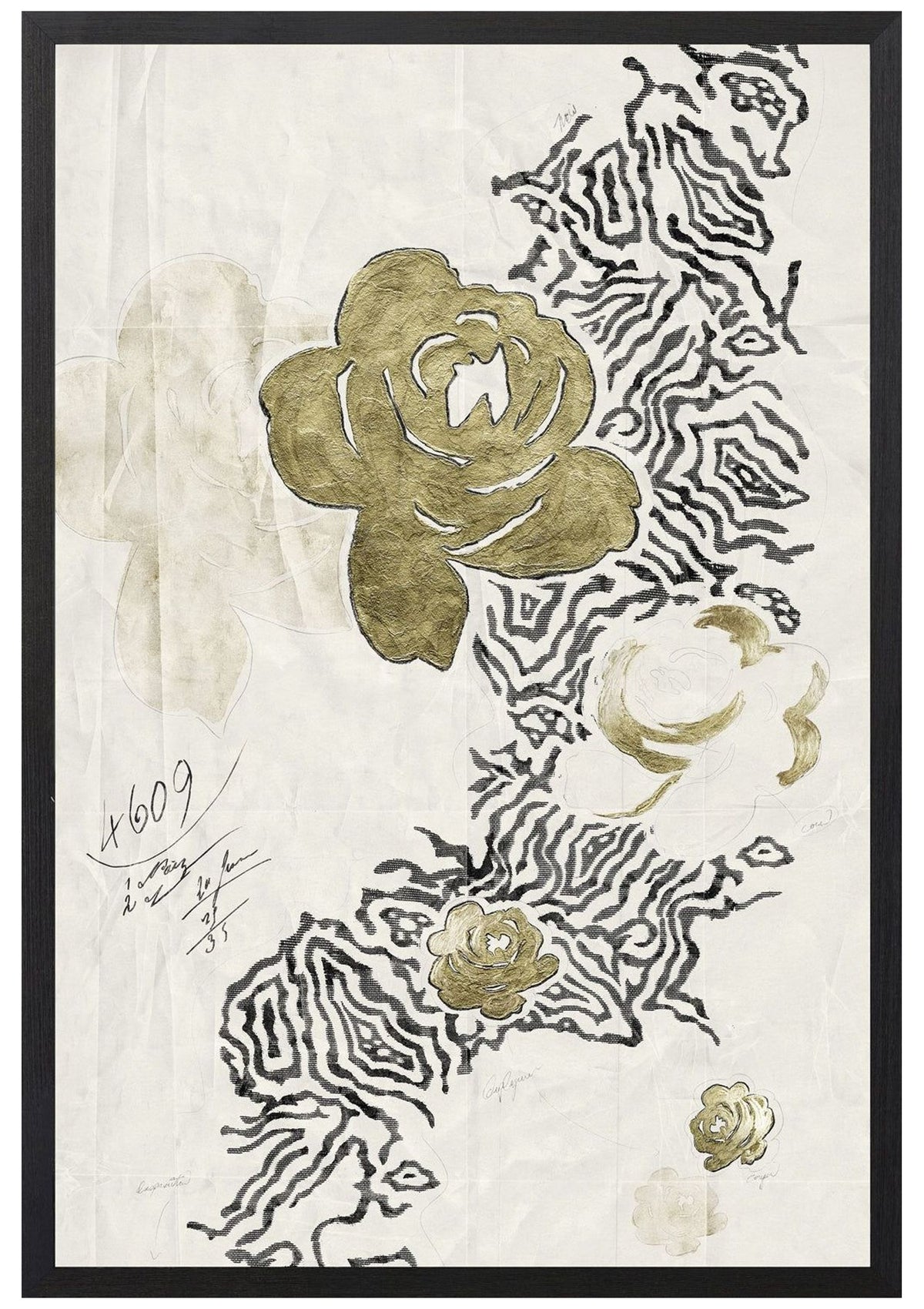 Fond D’Ecran Floral En Or – Gold I – Large