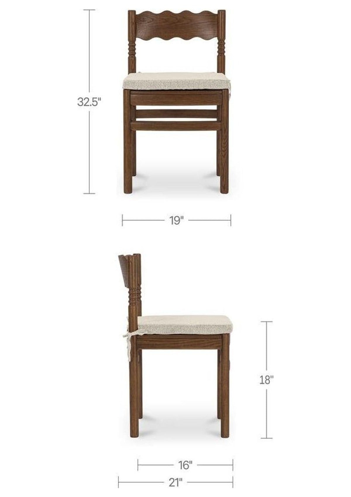 Sai Dining Chair - Set of Two - Light Brown