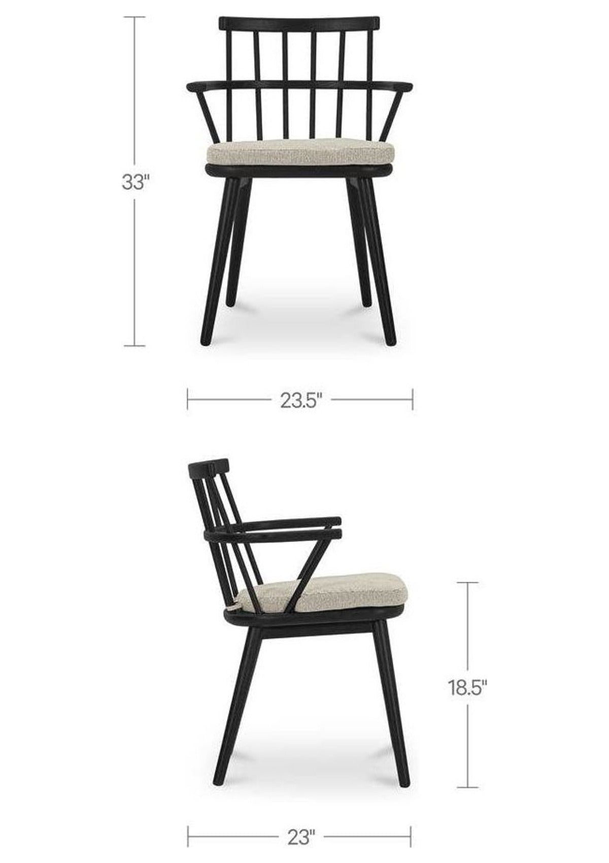 Keaton Dining Chair - Set of Two - Black