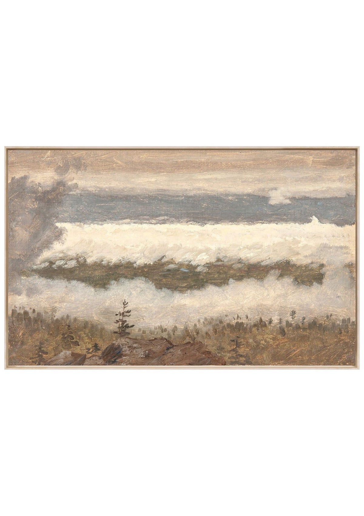 Hudson River School – Clouds from the Catskills C. 1870 – Large / Framed Canvas / None
