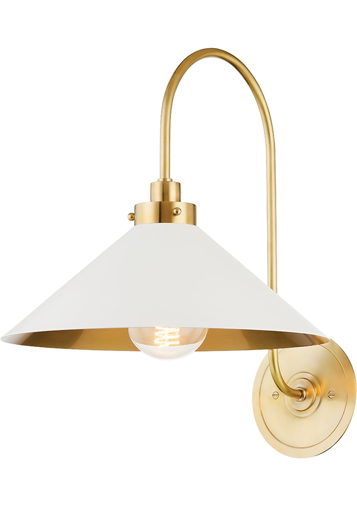 Clivedon Wall Sconce in Aged Brass / Off-White
