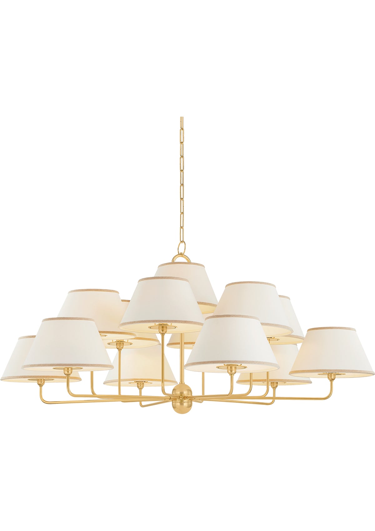 Durland Chandelier in Aged Brass
