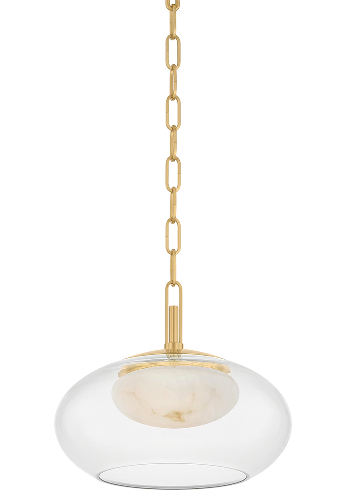Moore Pendant – 12" W in Aged Brass