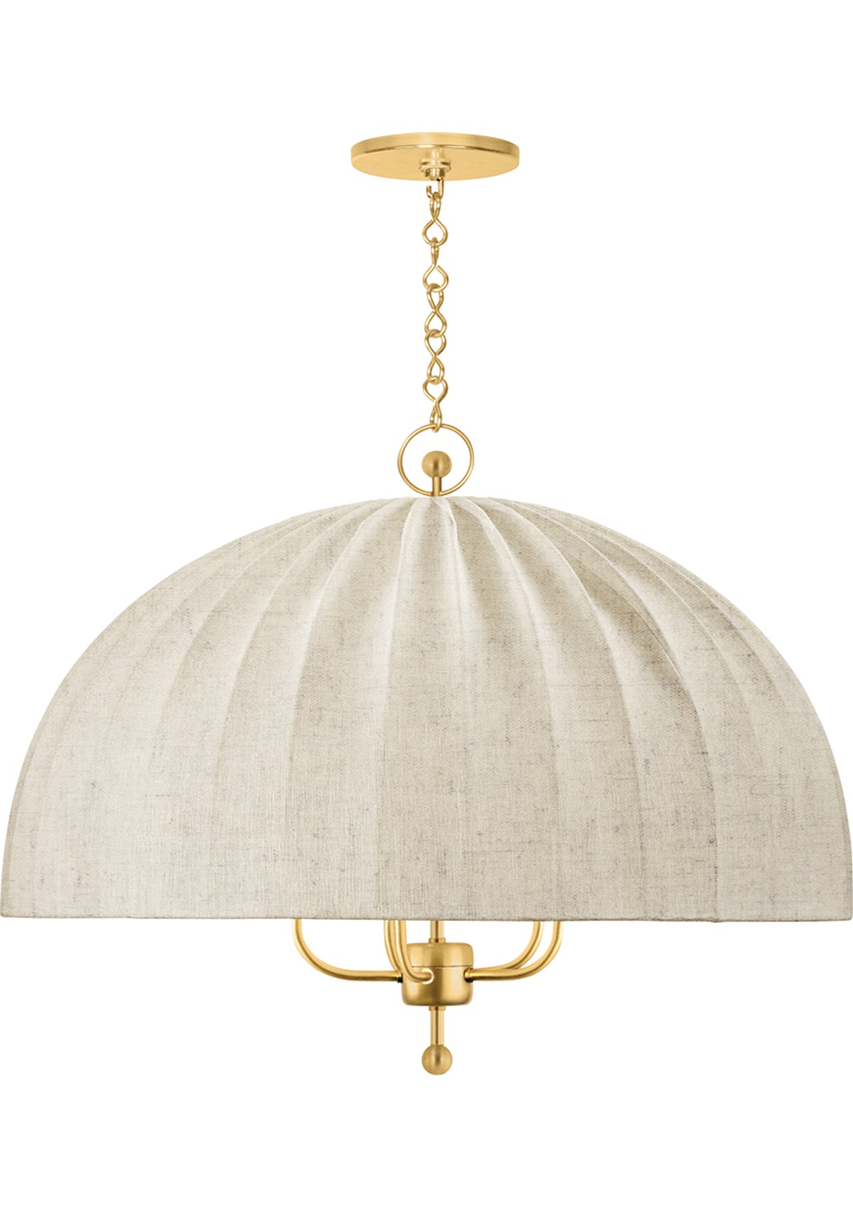 Palmetto Chandelier in Aged Brass