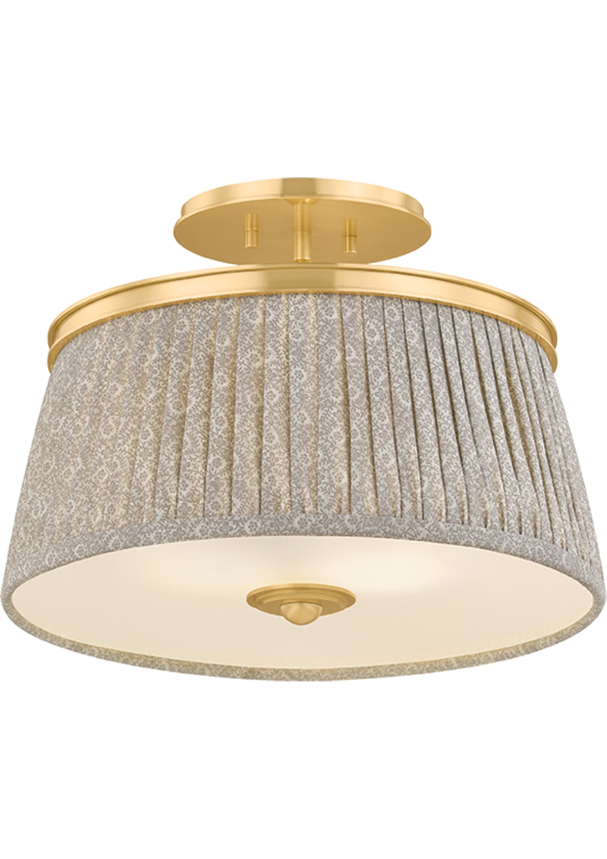 Valeria Semi Flush in Aged Brass