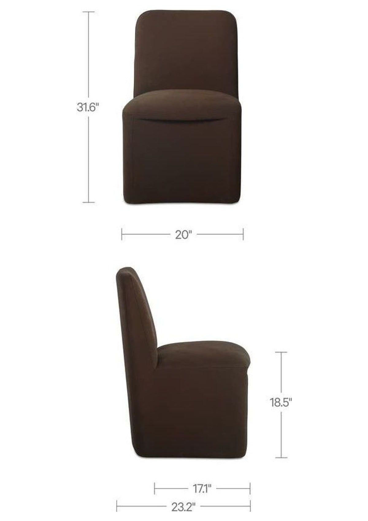 Bent Rolling Dining Chair - Set of Two - Dark Brown