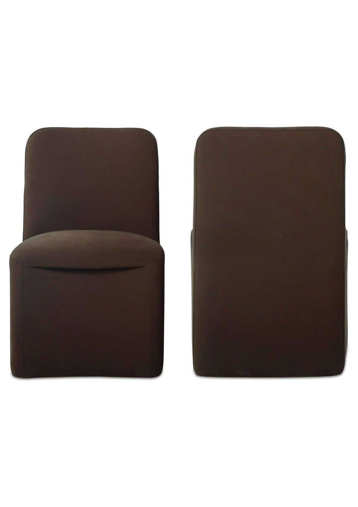Bent Rolling Dining Chair - Set of Two - Dark Brown
