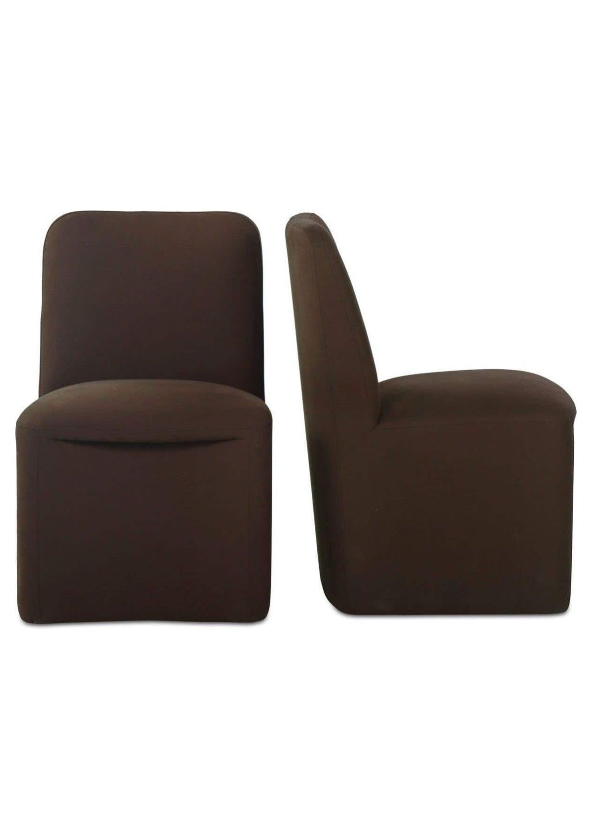 Bent Rolling Dining Chair - Set of Two - Dark Brown