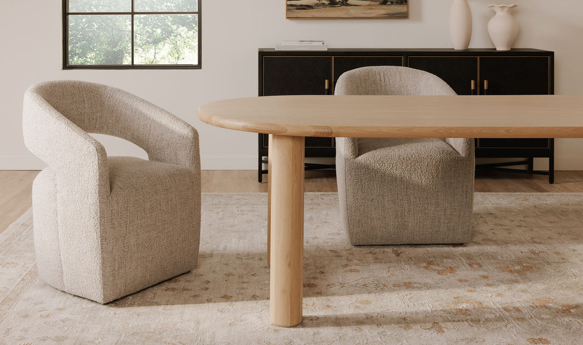 Barrow Rolling Dining Chair - Grey Storm