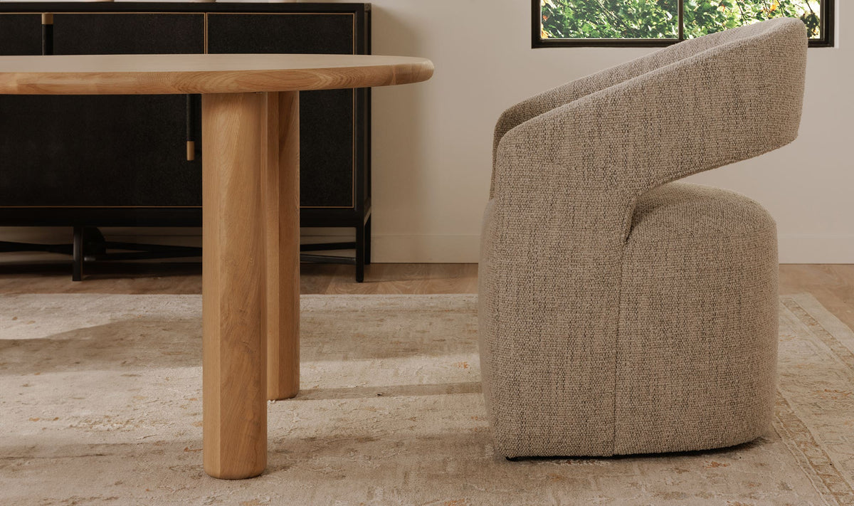 Barrow Rolling Dining Chair - Grey Storm